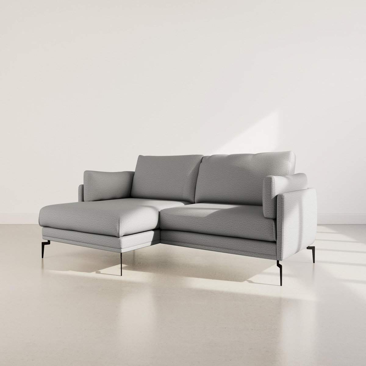 LISA DESIGN Carlos - canapé d'angle gauche 4 places ultra moelleux en tissu texturé