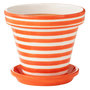 Voir la diapositive 1 : Paris Prix Pot Avec Soucoupe en Céramique  Granada Rayure  35cm Orange