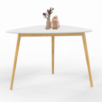 ID MARKET Table à manger GAIA 4 personnes plateau blanc pieds bois 110 cm