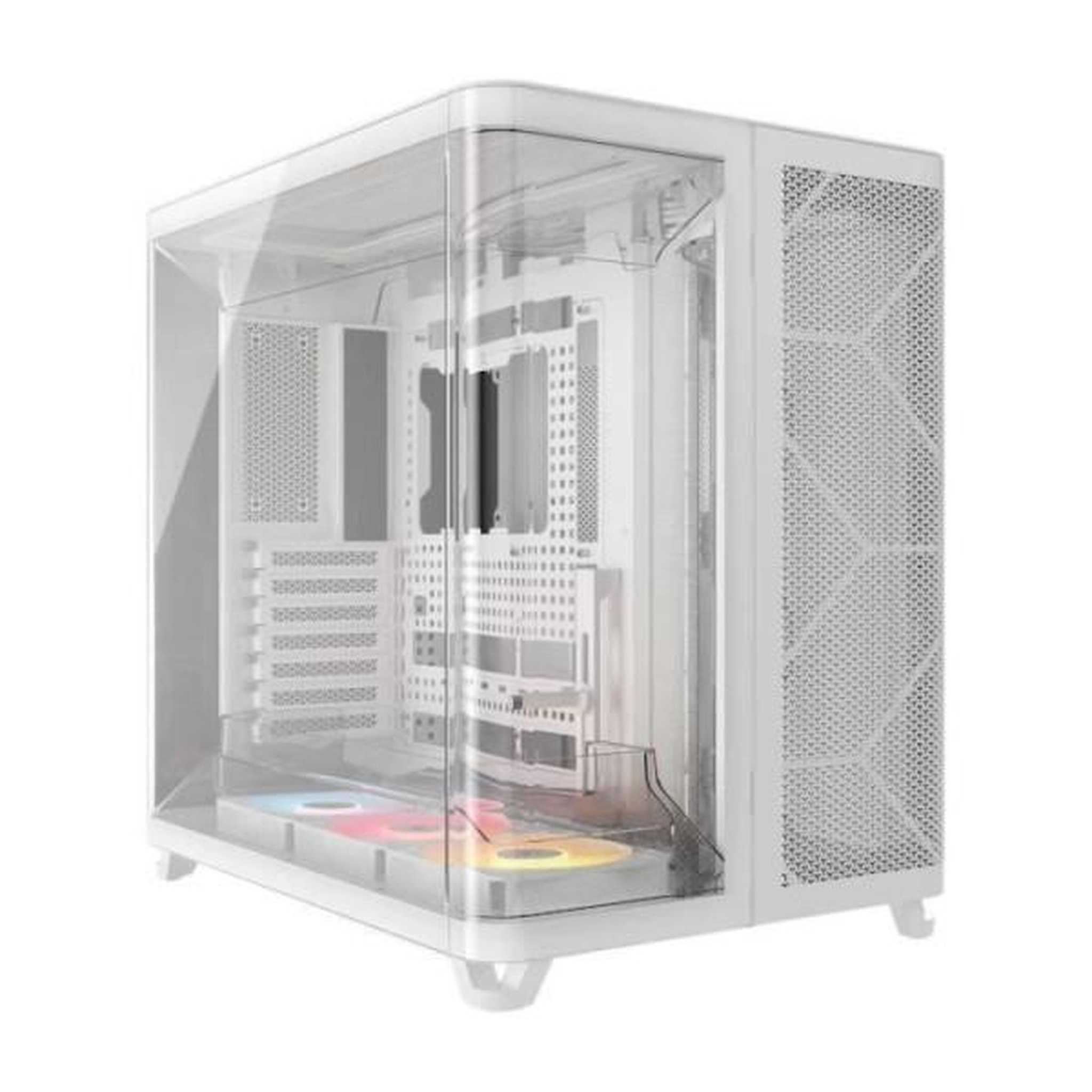 Corsair Boitier pc - corsair - air 5400 rs-r argb tempered glass mid-tower - ventilateurs rgb a rotor inversé - blanc