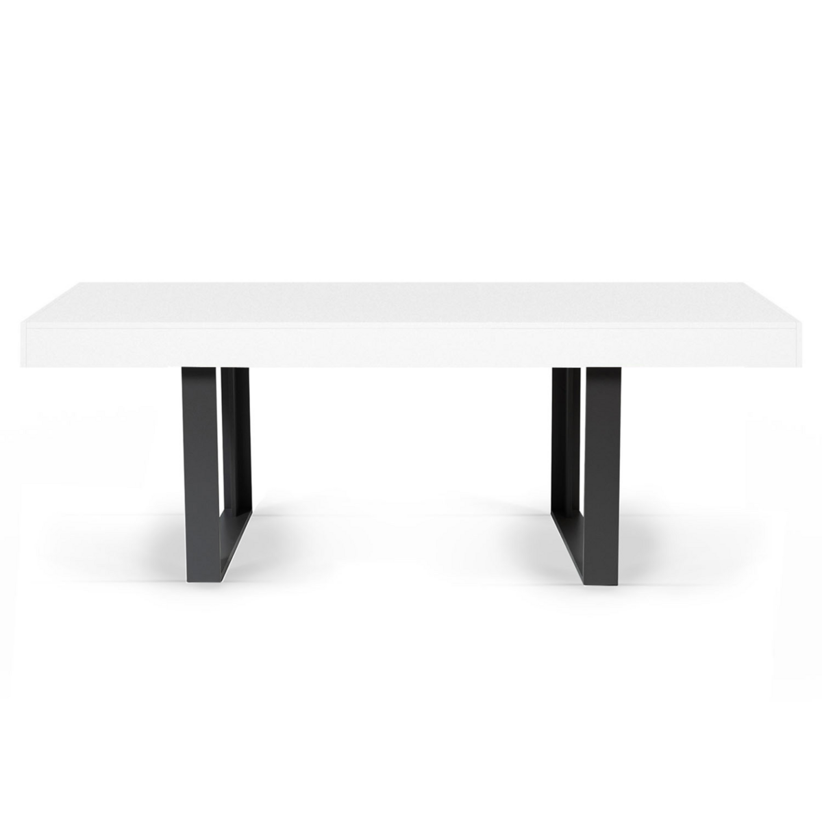 ID MARKET Table à manger rectangle PHOENIX 8 personnes bois blanc 200 cm