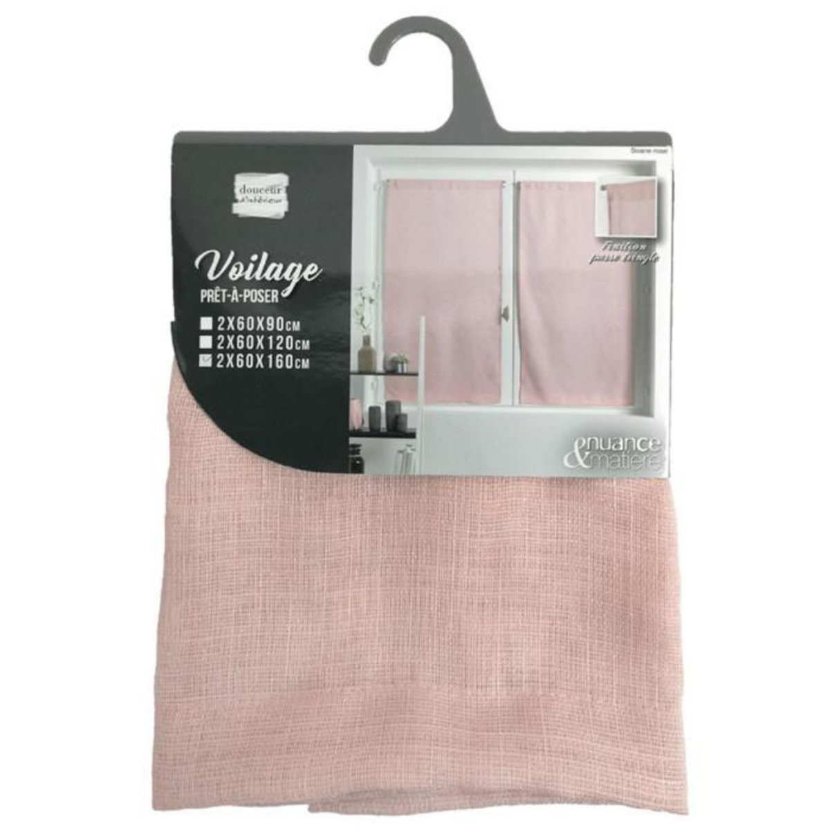 Paris Prix Paire de Voilages  Soane  60x160cm Rose