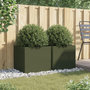 Voir la diapositive 3 : VIDAXL Jardinieres 2 pcs vert olive 49x47x46 cm acier