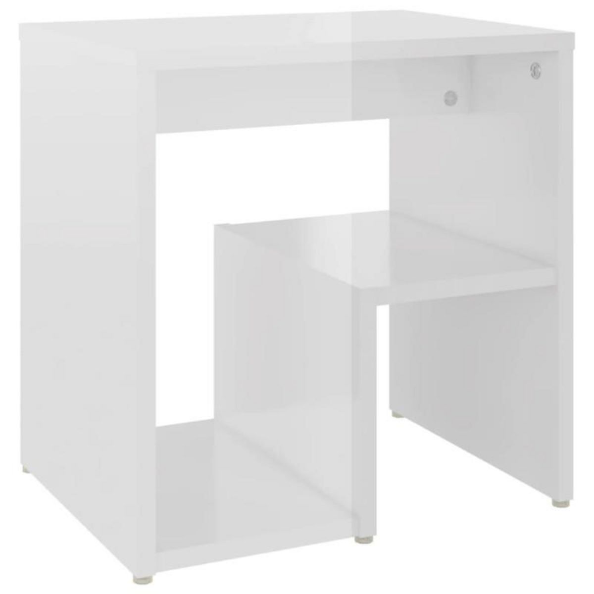 VIDAXL Tables de chevet 2pcs blanc brillant 40x30x40cm bois ingénierie