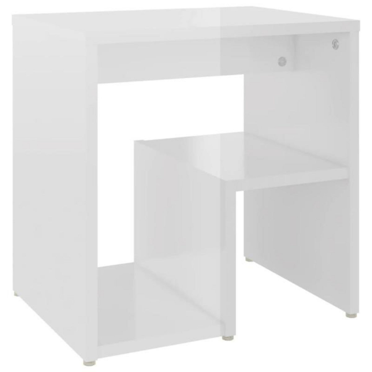 VIDAXL Tables de chevet 2pcs blanc brillant 40x30x40cm bois ingénierie