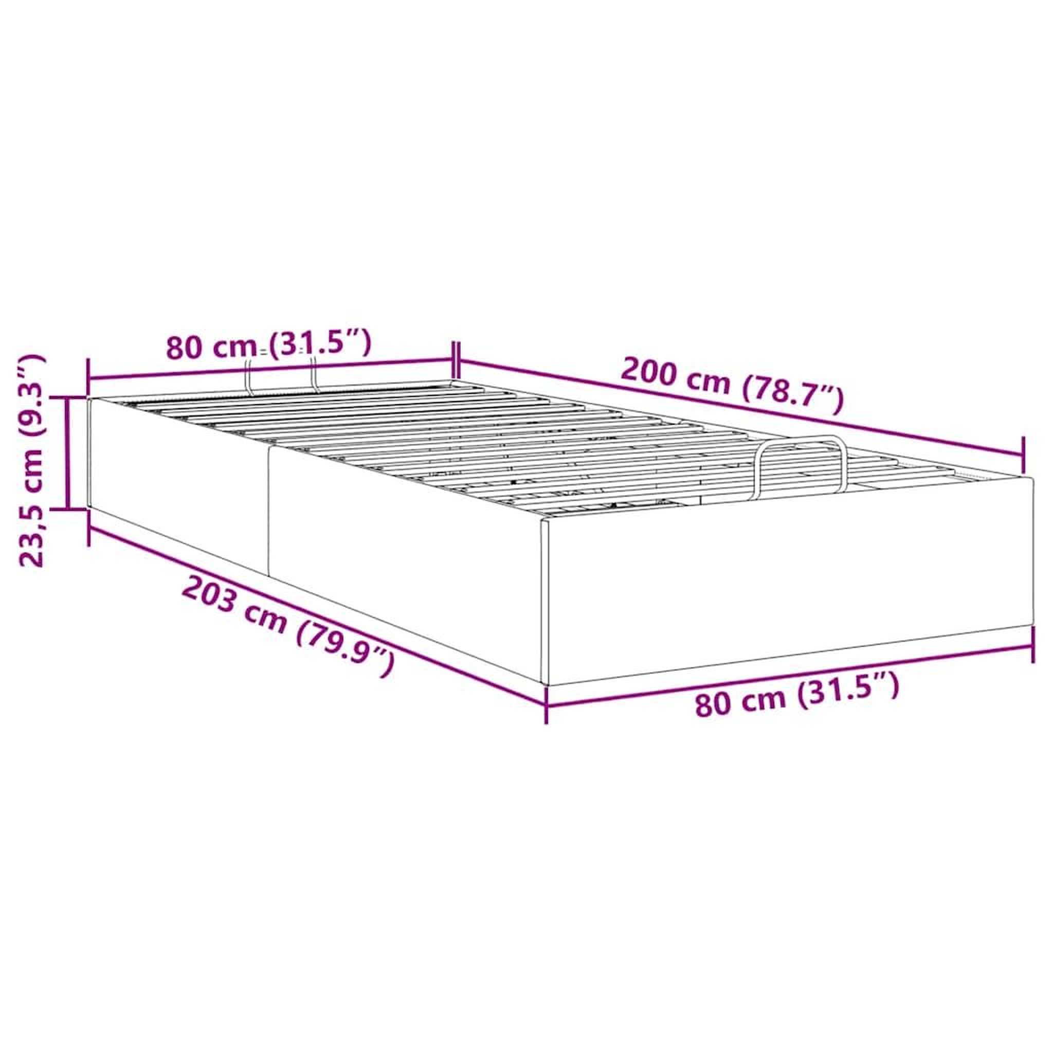 Voir la diapositive 6 : VIDAXL Cadre de lit ottoman sans matelas rose 80x200 cm velours