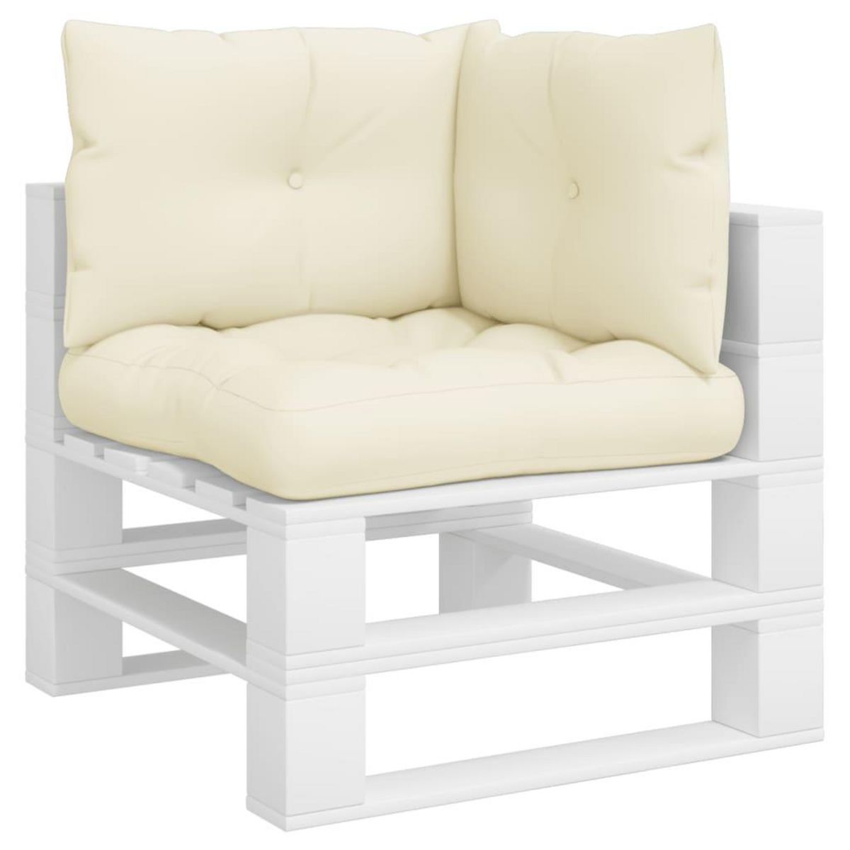 VIDAXL Coussins de palette lot de 3 creme tissu