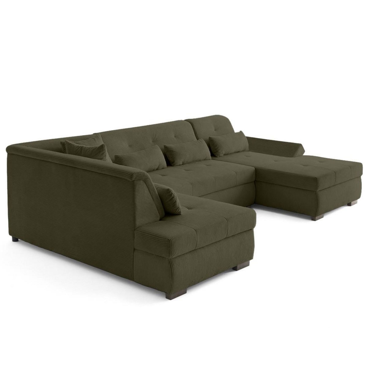 LISA DESIGN Vermont s - canapé panoramique d'angle gauche 7 places en velours côtelé