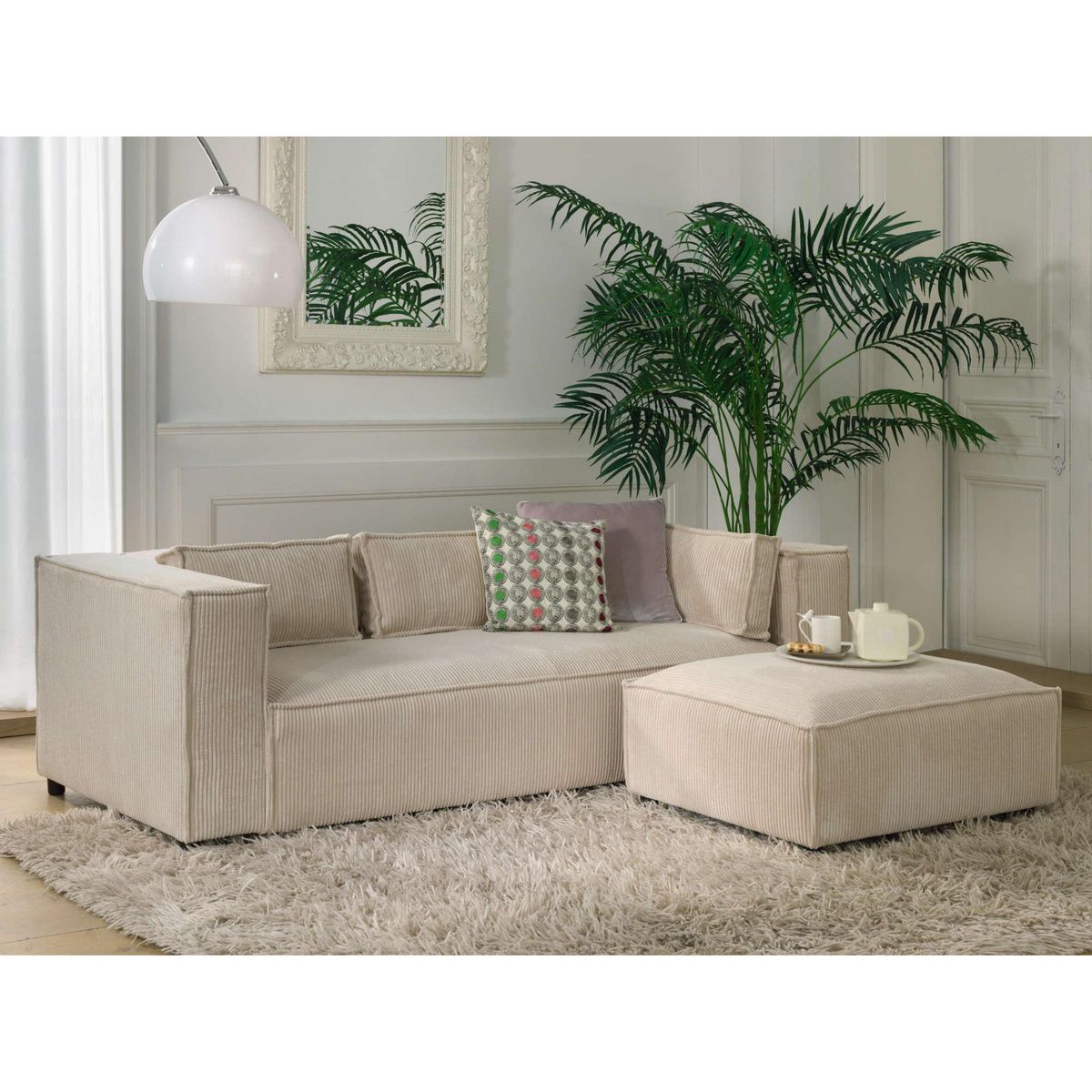 LISA DESIGN Stella - canapé fixe 3 places - en velours côtelé - style contemporain