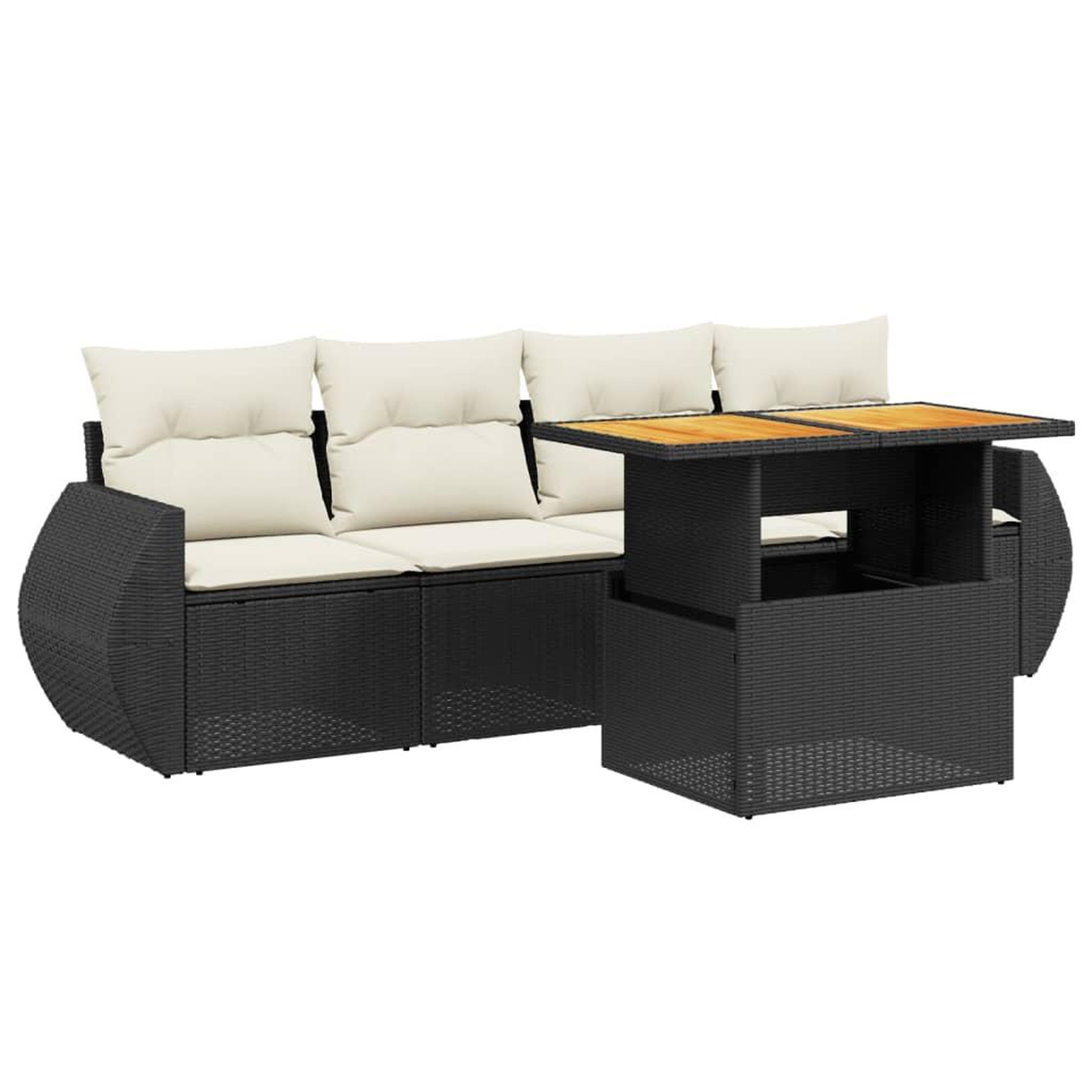 Voir la diapositive 2 : VIDAXL Salon de jardin 5 pcs avec coussins noir resine tressee