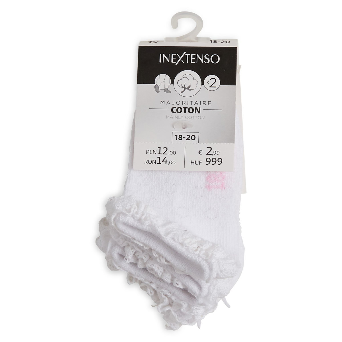 INEXTENSO Lot de 2 socquettes bébé fille