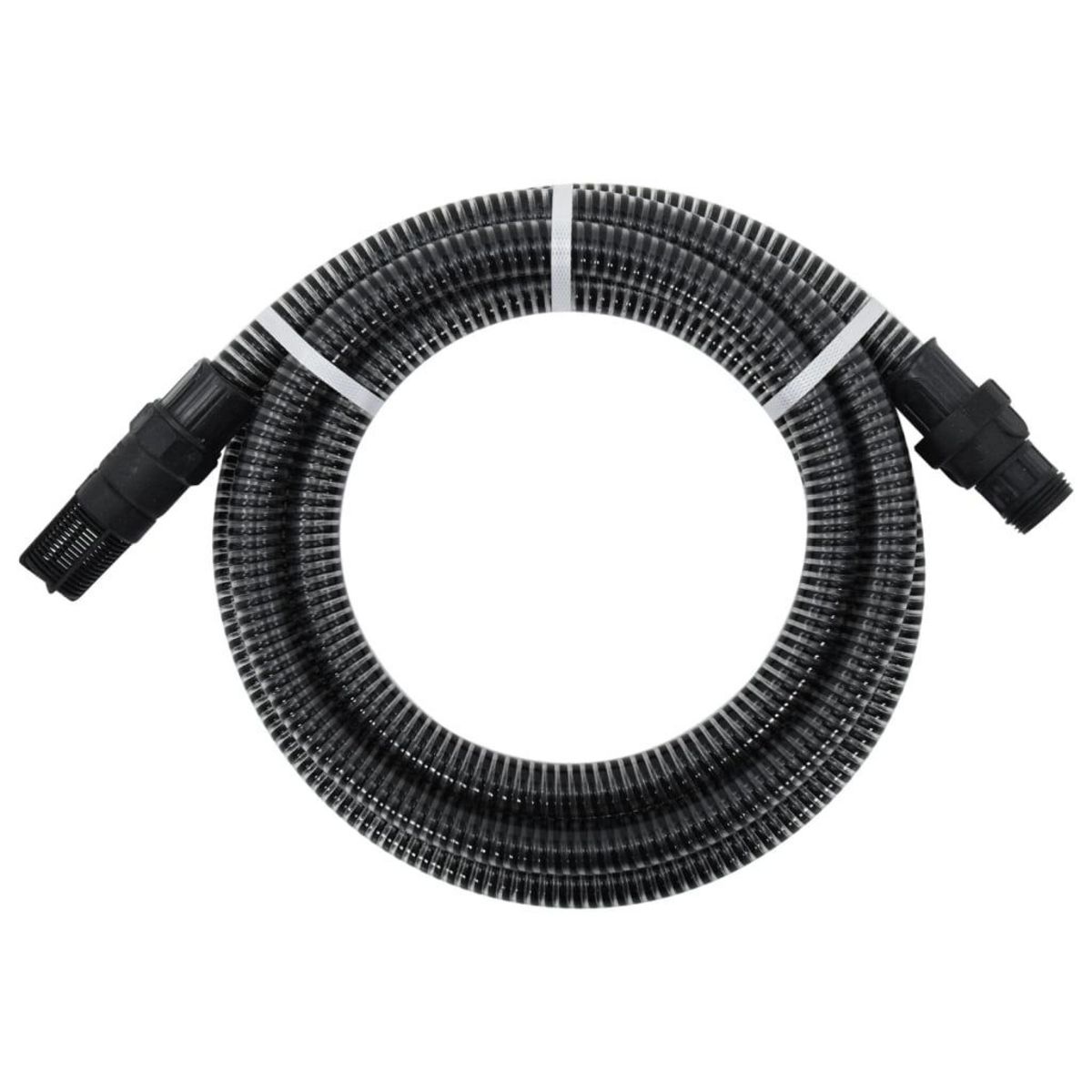 VIDAXL Tuyau d'aspiration avec raccords en PVC noir 1  4 m PVC