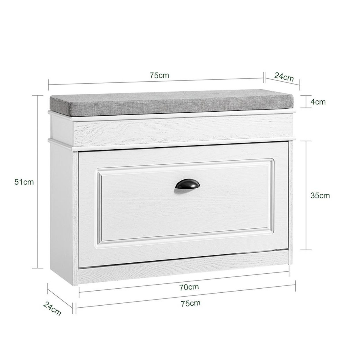 SOBUY SoBuy - Banc de Rangement à Chaussures avec Un Tiroir - Classique - FSR82-L