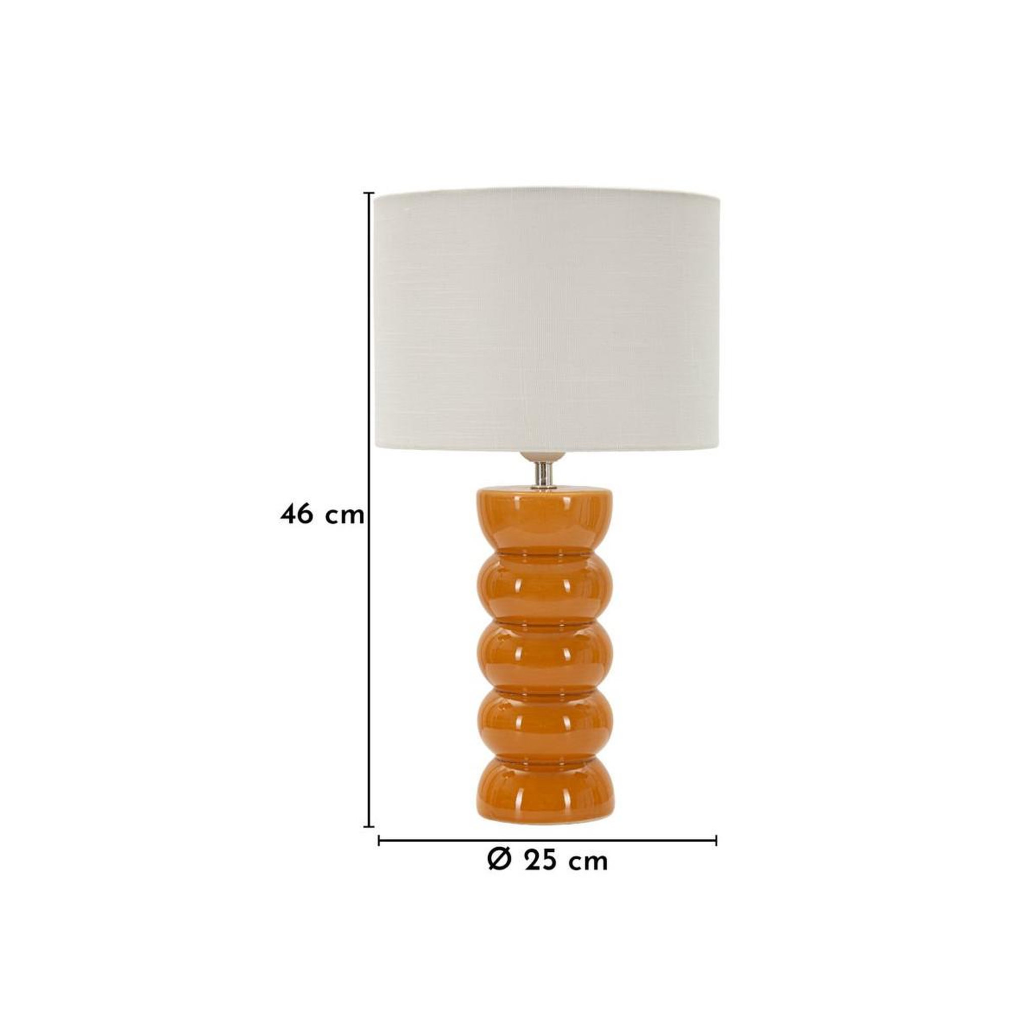 Voir la diapositive 6 : Paris Prix Lampe à Poser en Céramique  Torr  46cm Moutarde