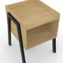 Voir la diapositive 5 : ID MARKET Lot de 2 tables de chevets DALAT 1 niche bois et pieds métal noir design industriel