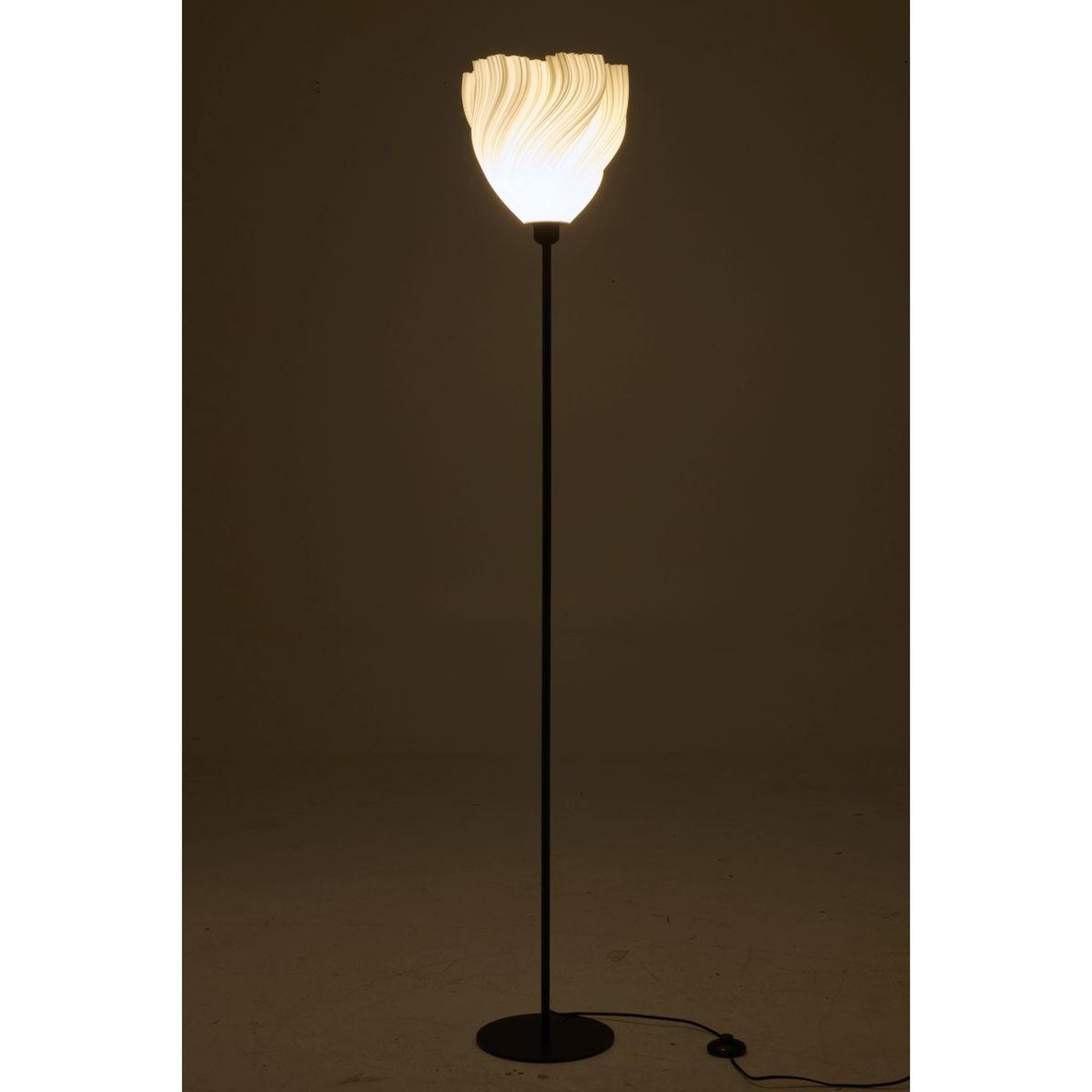Voir la diapositive 3 : J-LINE Lampadaire design  matcha  173cm noir & blanc