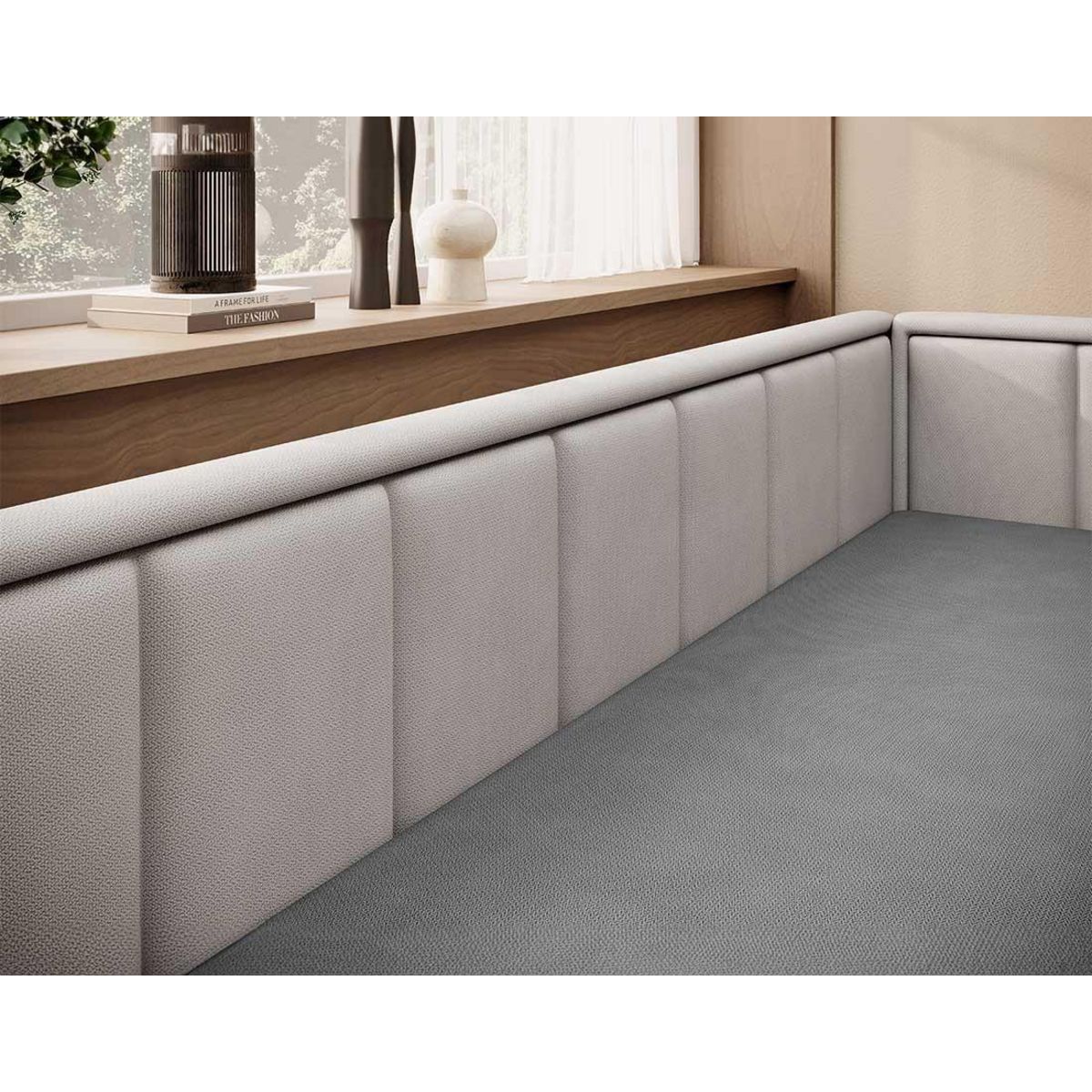 BEST MOBILIER James - canapé 3 places droit convertible avec coffre en velours