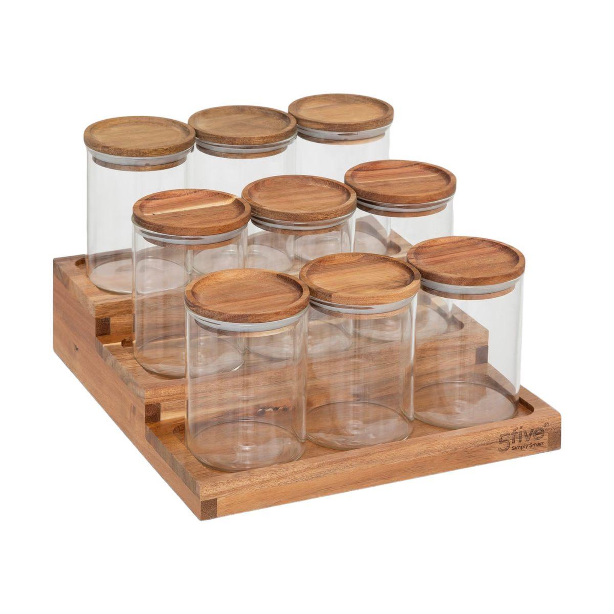 FIVE Présentoir à épices 9 pots  harmony  24cm marron