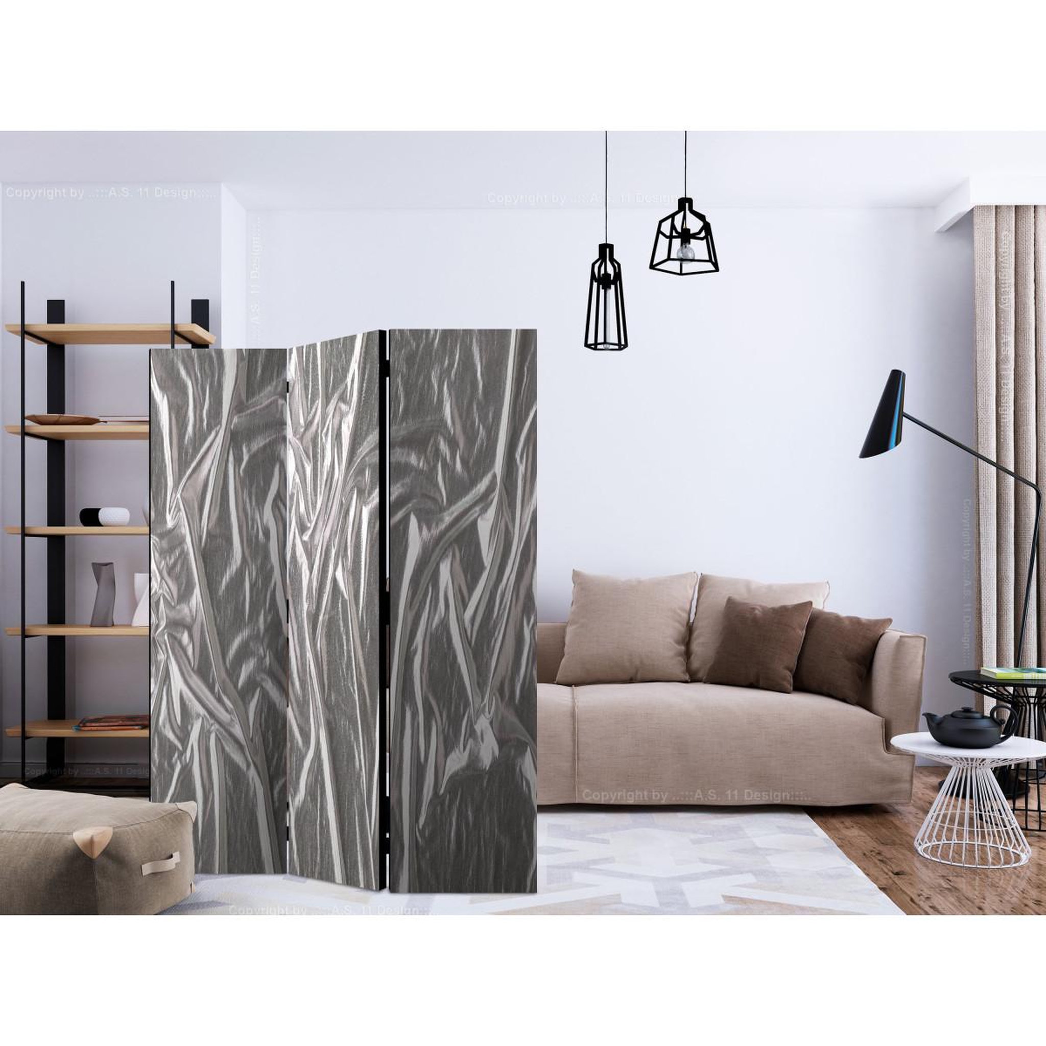 Voir la diapositive 2 : Paris Prix Paravent 3 volets  noble silver  135x172cm