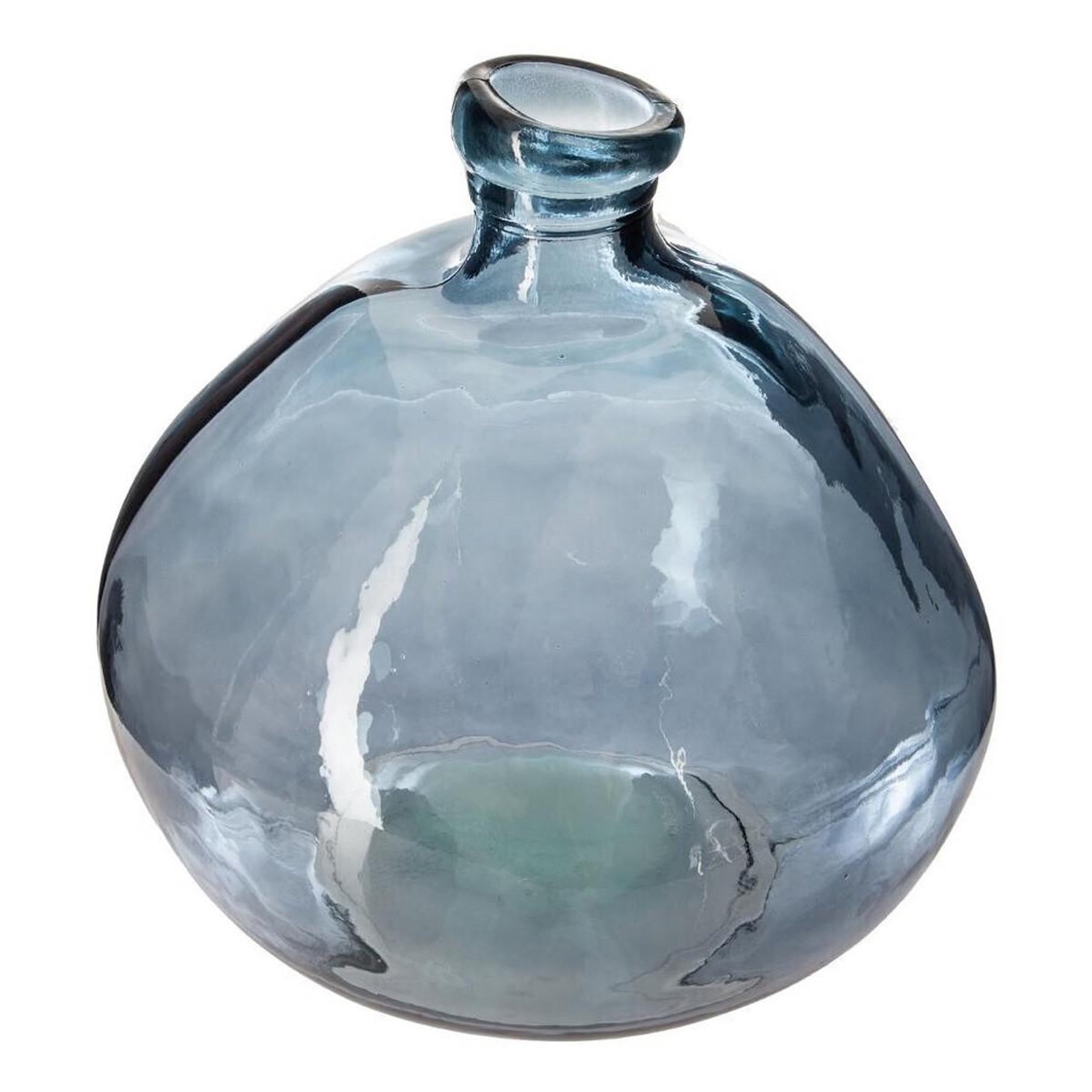 ATMOSPHERA Vase rond en verre recyclé  ballon  22cm orage