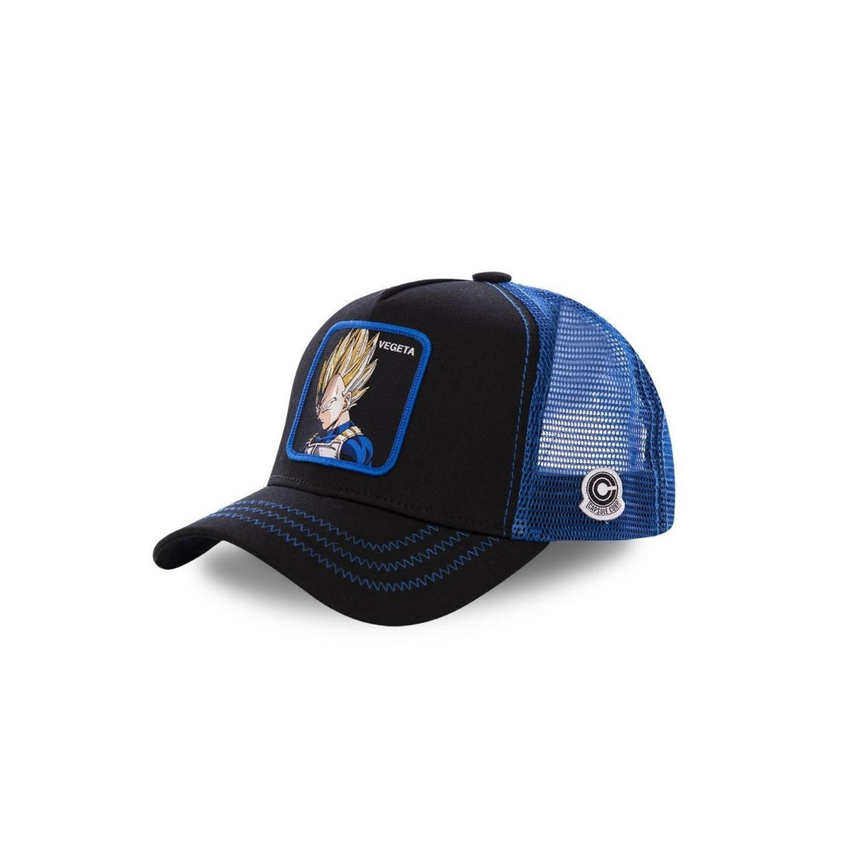 CAPSLAB Casquette Dragon Ball Z Vegeta Noir filet Bleu