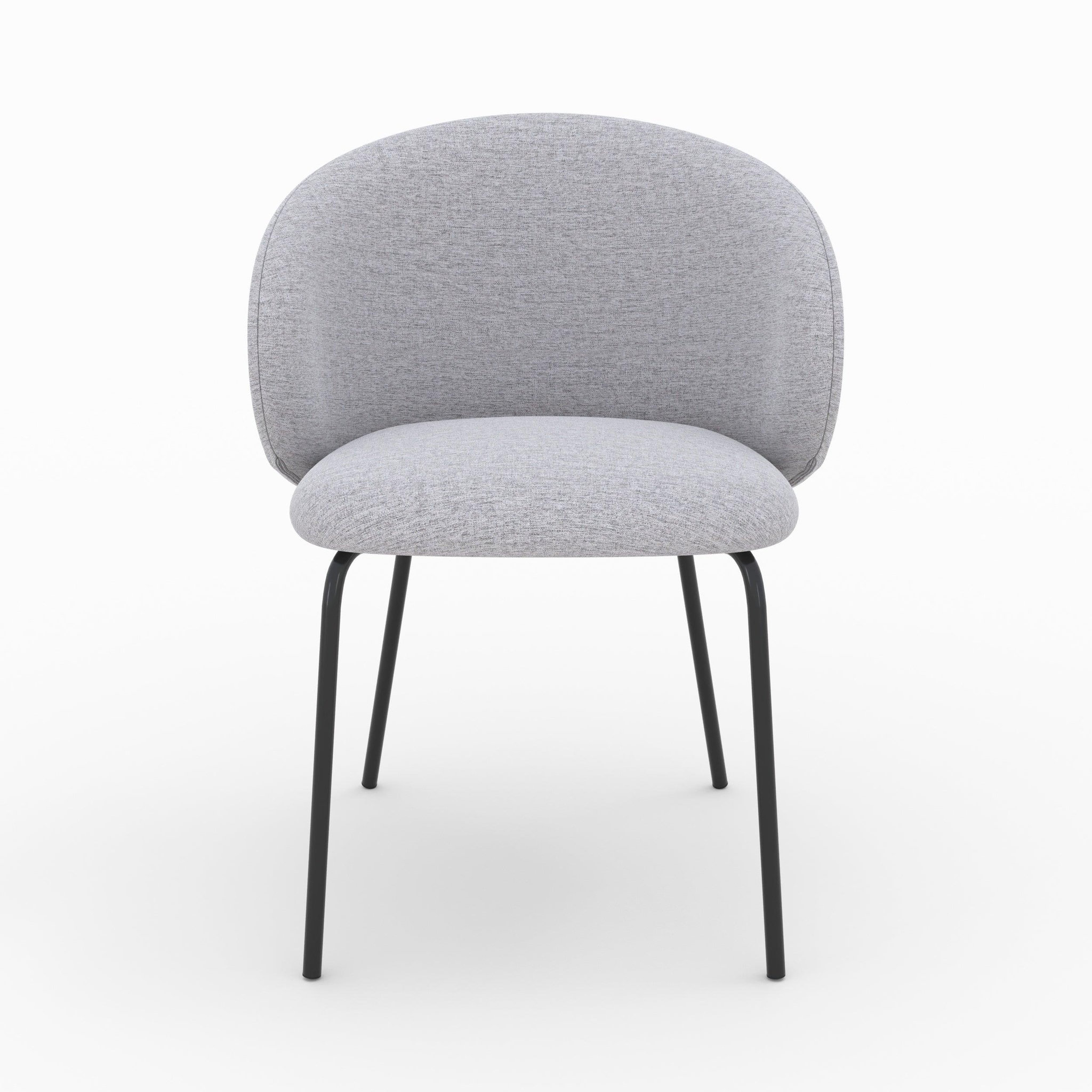 Voir la diapositive 5 : MAISON PAVANE Lot de 2 chaises en tissu gris clair et pieds en métal noir-victoria