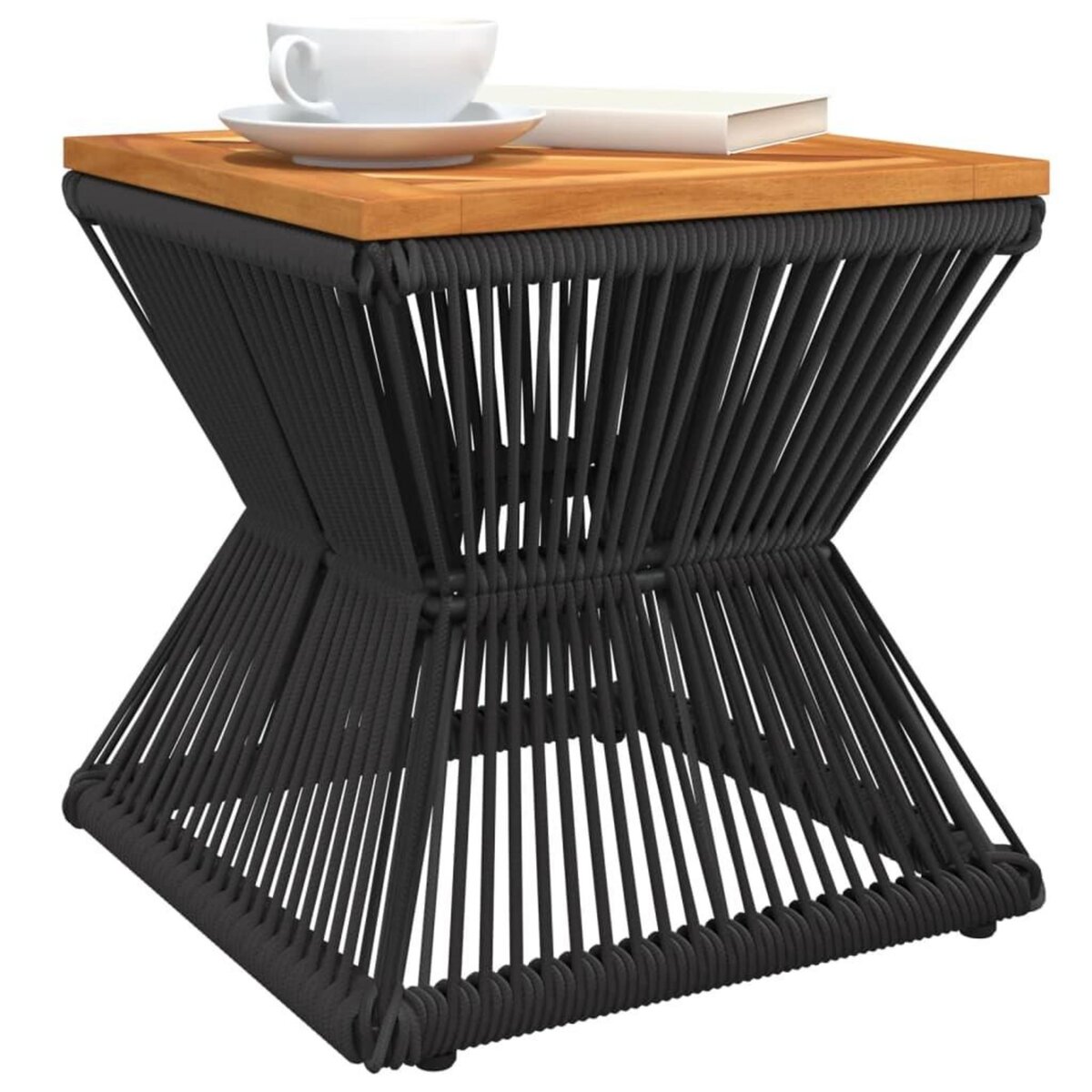 VIDAXL Table basse avec base en fil de fer noir bois d'acacia massif