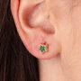 Voir la diapositive 2 : L'ATELIER D'AZUR Boucles d'Oreilles Or 18 Carats 750 Jaune et Malachite - Etoiles