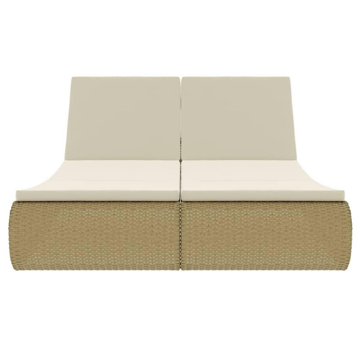 VIDAXL Chaise longue d'exterieur Resine tressee Beige