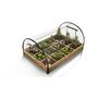 Voir la diapositive 3 : Inkazen Carré potager avec serre - Bois et PVC - 12 compartiments - 0,92m² - AROMA