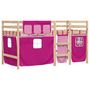 Voir la diapositive 3 : VIDAXL Lit mezzanine enfants avec rideaux sans matelas rose 90x200cm