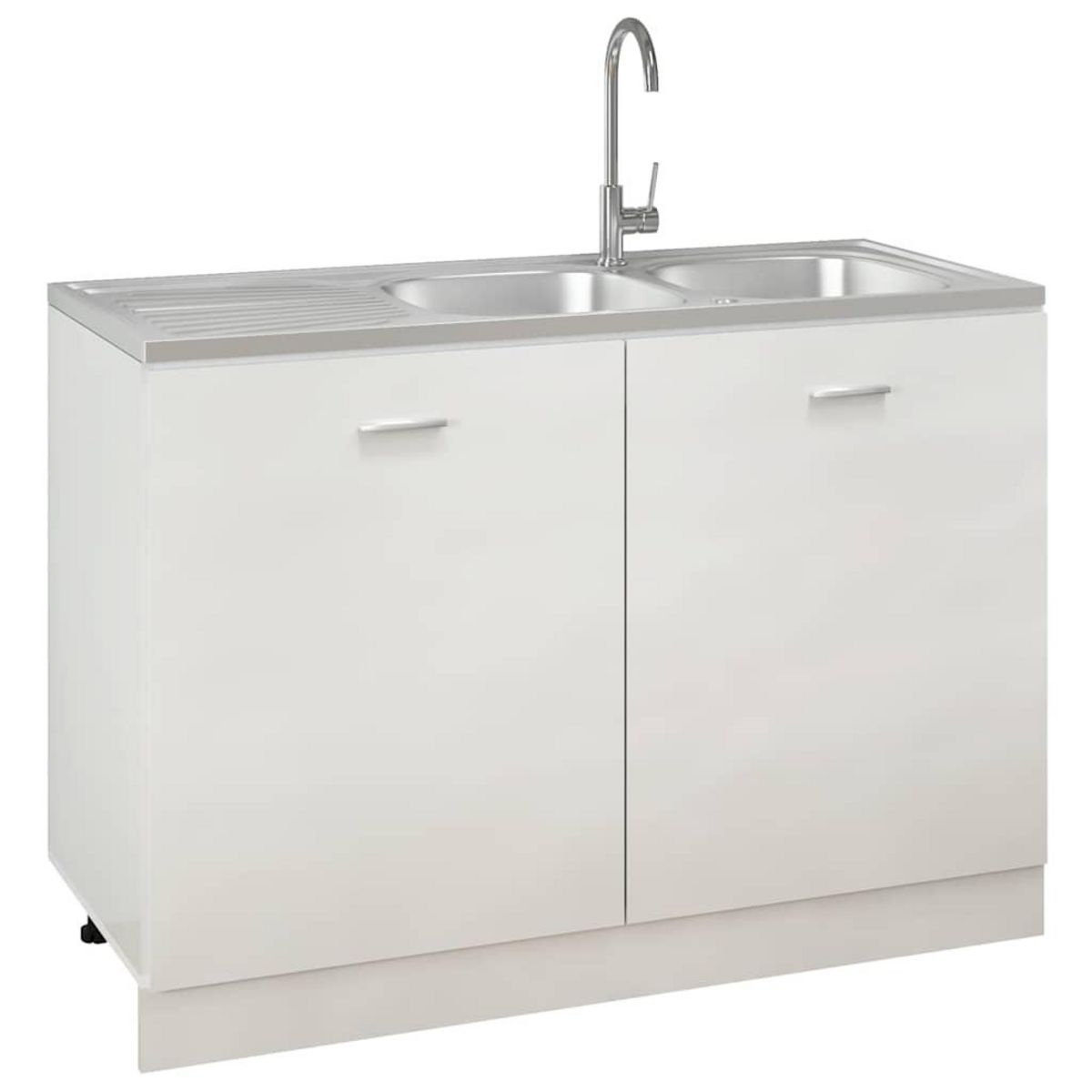 VIDAXL Evier de cuisine a double evier argente 1200x600x155 mm inox