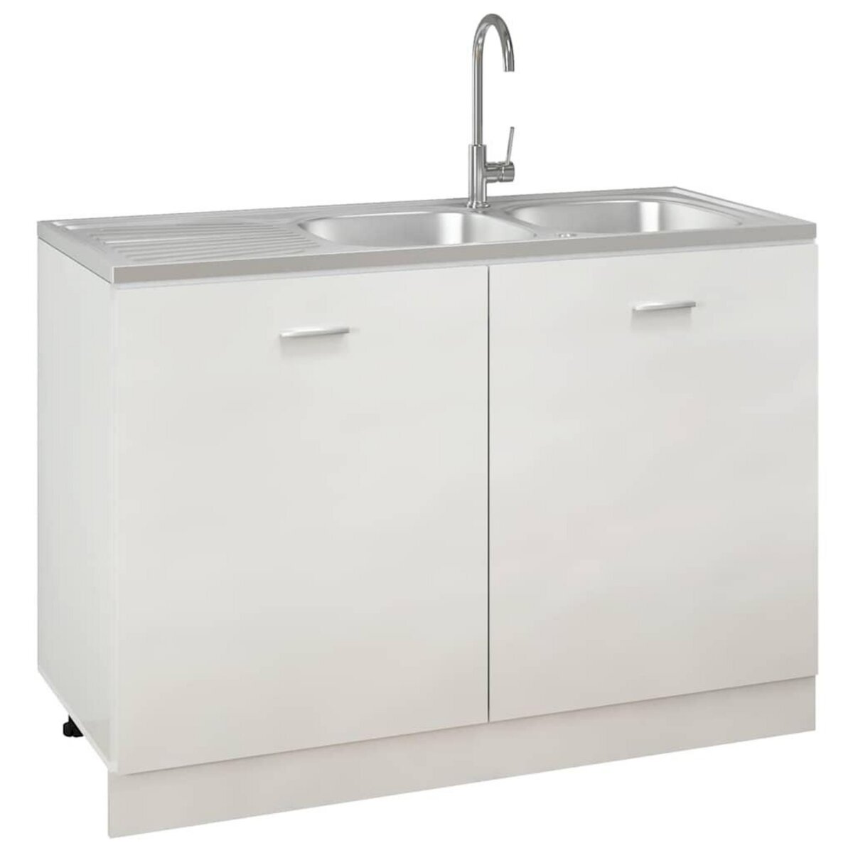 VIDAXL Evier de cuisine a double evier argente 1200x600x155 mm inox