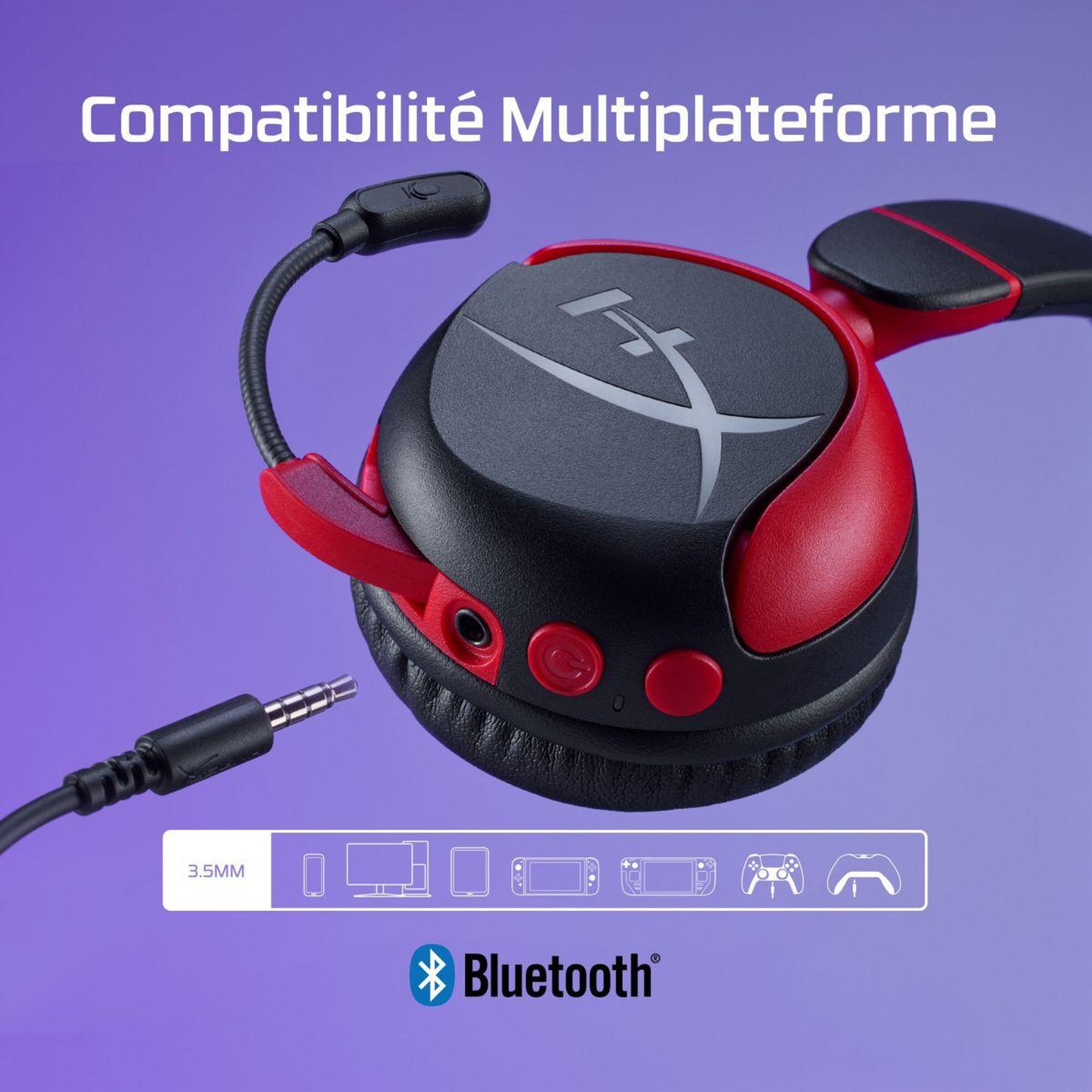 Voir la diapositive 3 : HyperX Casque gamer Cloud Mini Wireless Noir