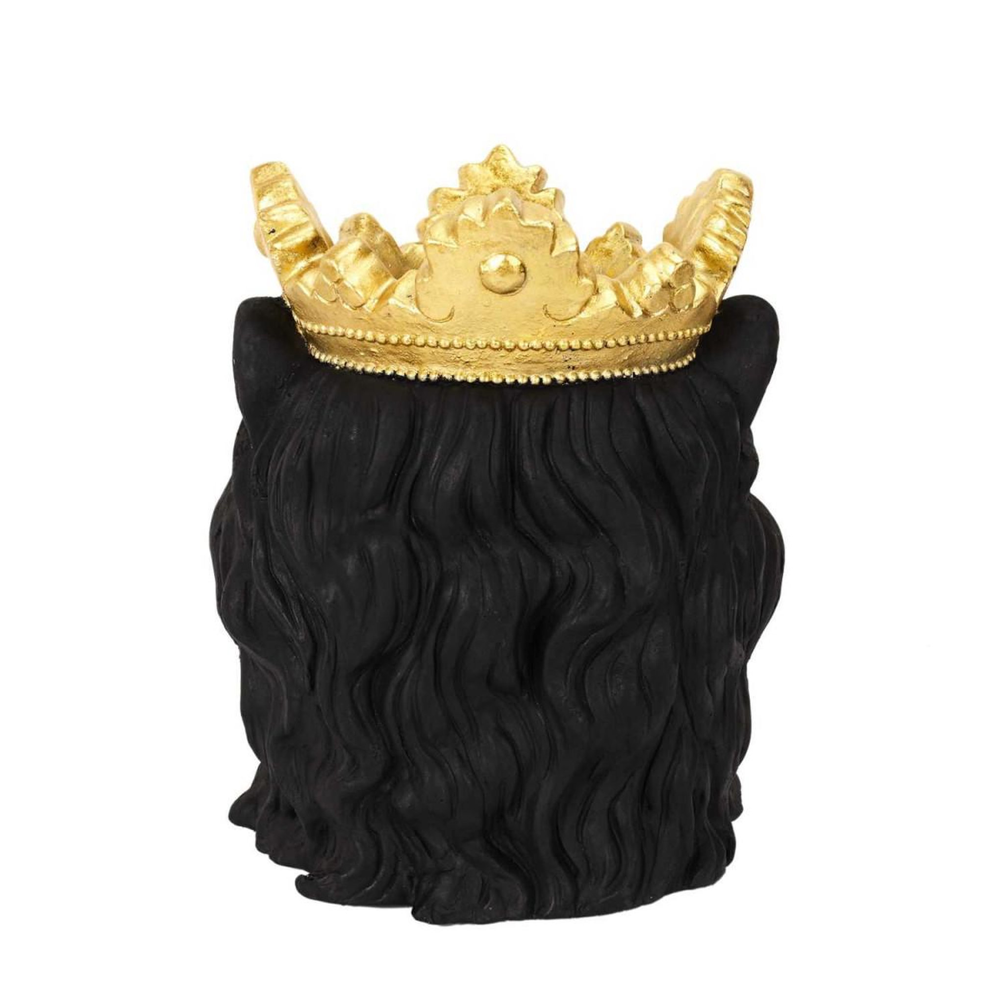 Voir la diapositive 4 : The Home Deco Factory Cache-Pot Tête de Lion  Couronne  39cm Noir