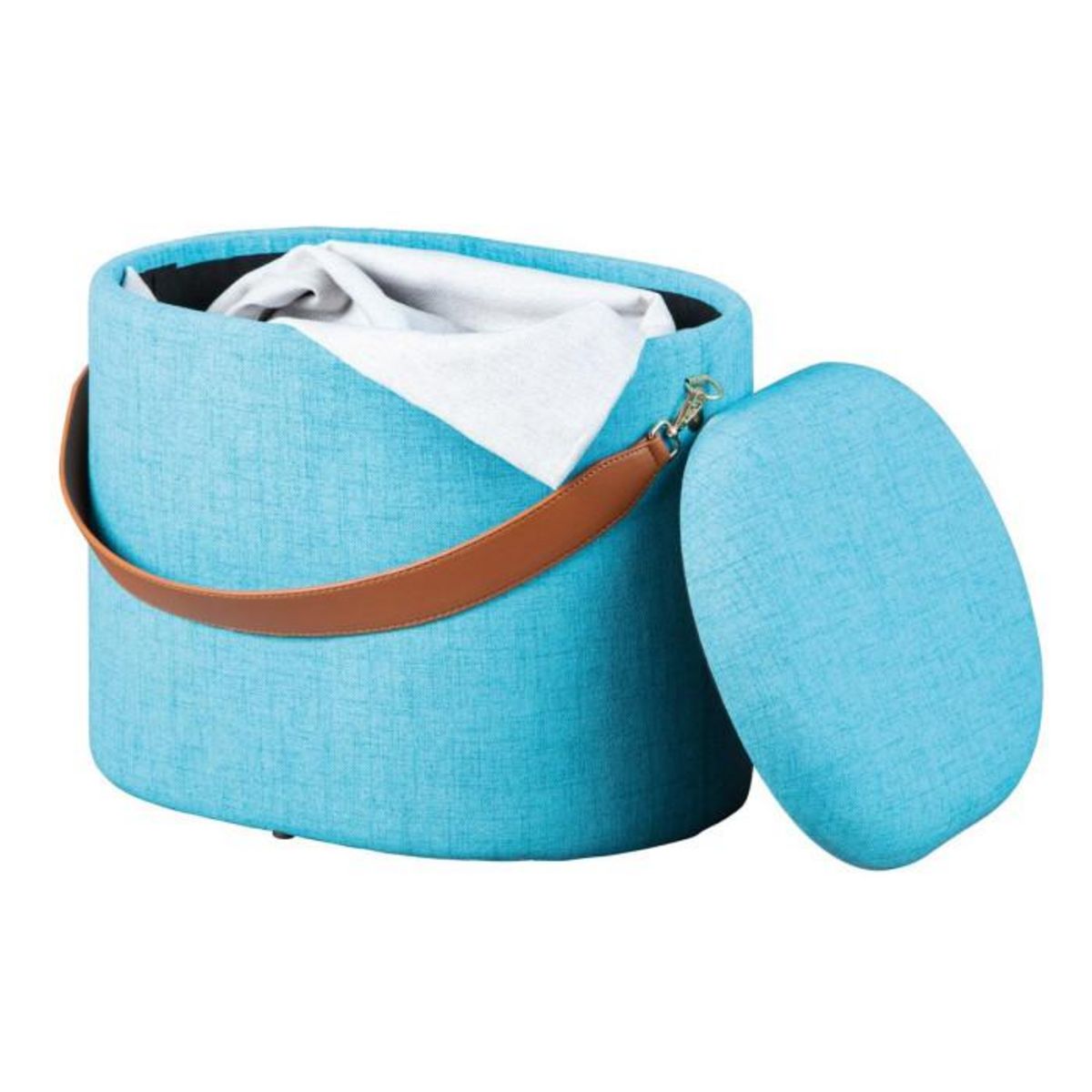 Paris Prix Pouf de Rangement à Anse  Dumont  42cm Turquoise