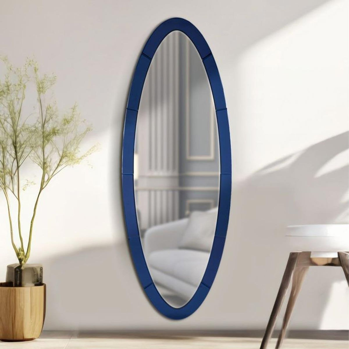 Paris Prix Miroir Mural Ovale  Oslo  150cm Bleu