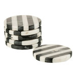 Paris Prix Lot de 6 Dessous de Verre Marbre  Streepy  10cm Noir