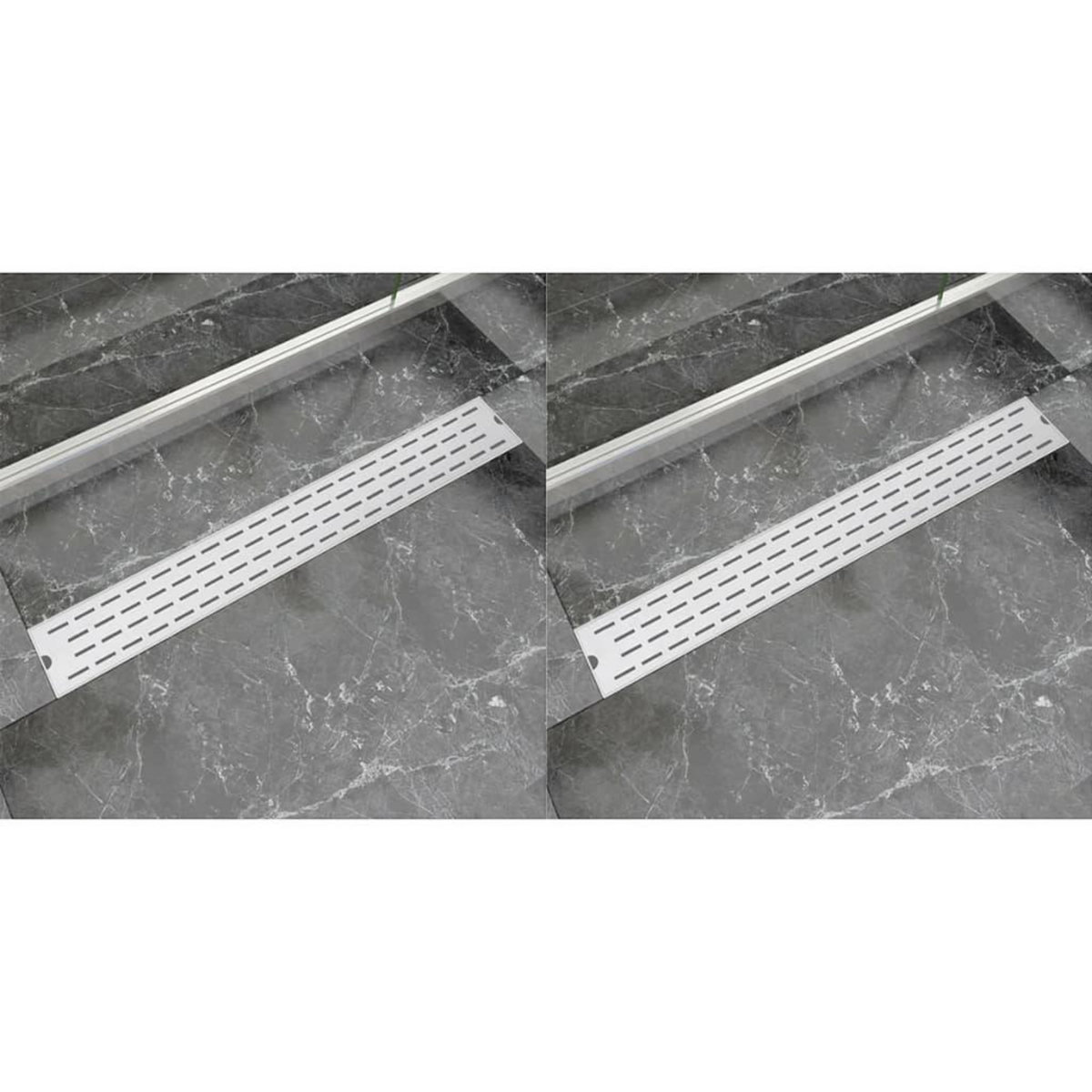 VIDAXL Drain de douche lineaire 2 pc Ligne 830x140 mm Acier inoxydable