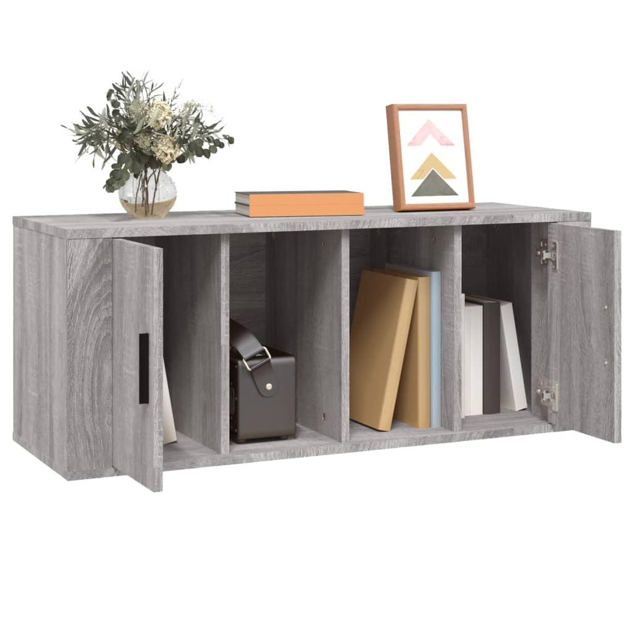 Voir la diapositive 4 : VIDAXL Meuble TV Sonoma gris 100x35x40 cm Bois d'ingenierie