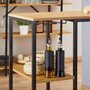 IDIMEX Table haute de bar NELAS en métal avec plateau en fibres de bois, mange-debout comptoir couleur chêne sauvage