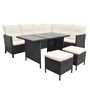 Voir la diapositive 4 : VIDAXL Salon de jardin 4 pcs avec coussins Resine tressee Noir