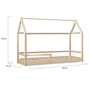 Voir la diapositive 6 : ID MARKET Lit cabane enfant 90 x 190 CM NESSI bois avec sommier et barrières