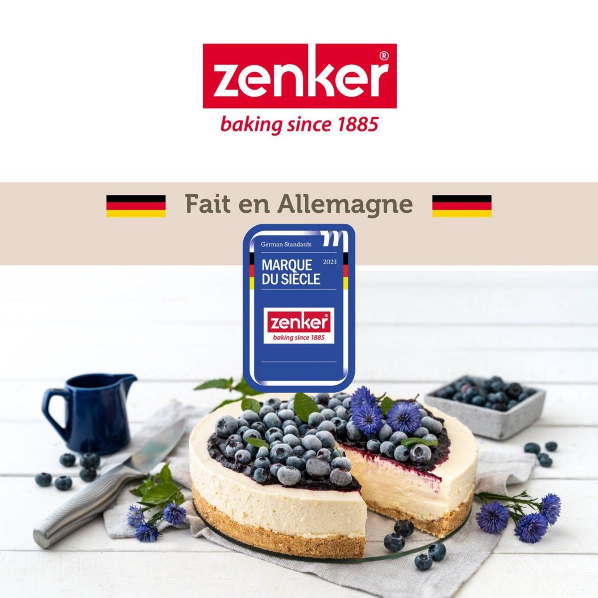 ZENKER Ensemble de 2 Moules à manqué à charnière fond en verre 26 cm Zenker Energy