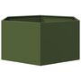 Voir la diapositive 4 : VIDAXL Jardiniere vert olive hexagone 104x90x45 cm acier