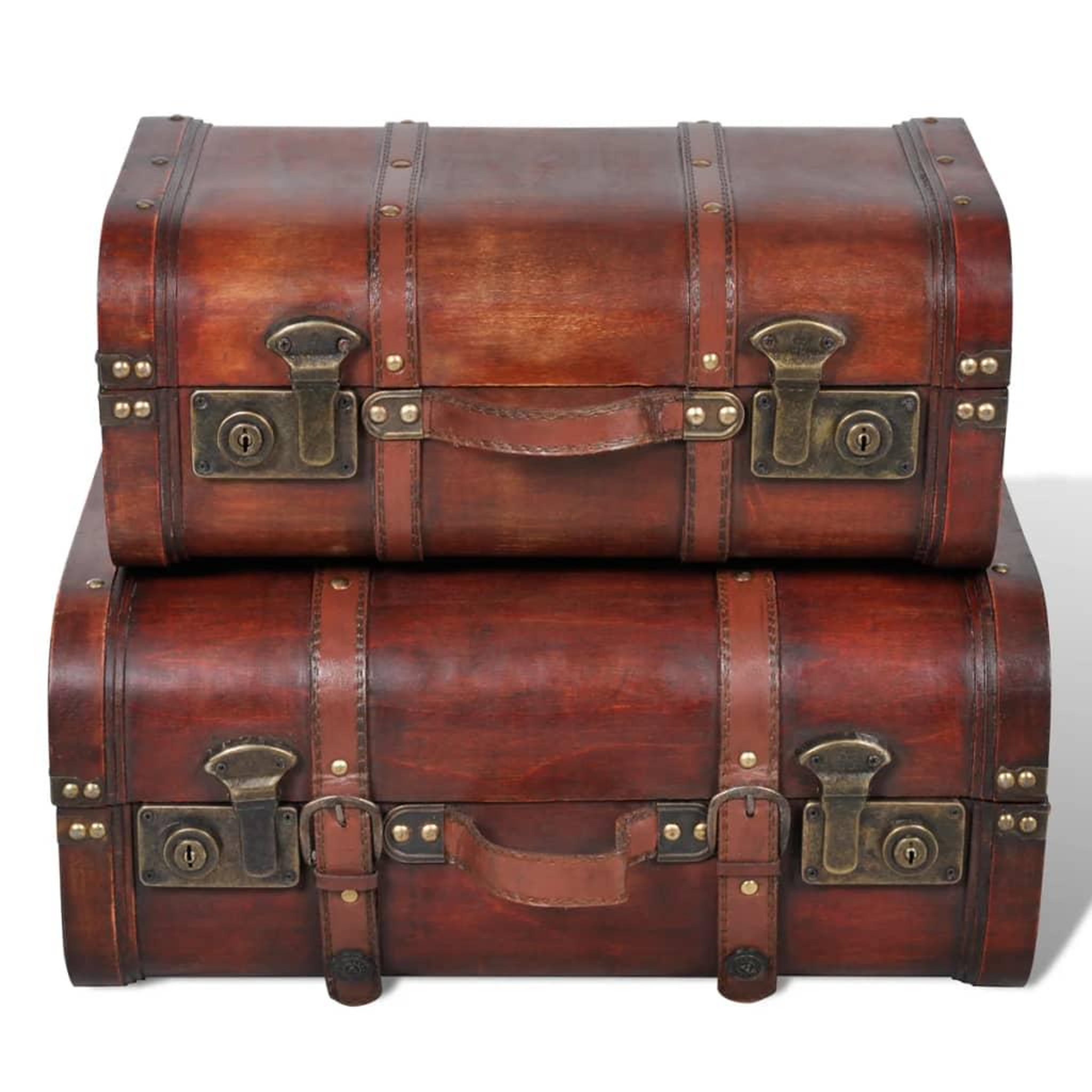 Voir la diapositive 2 : VIDAXL Coffre de rangement vintage Bois Marron 2 pcs