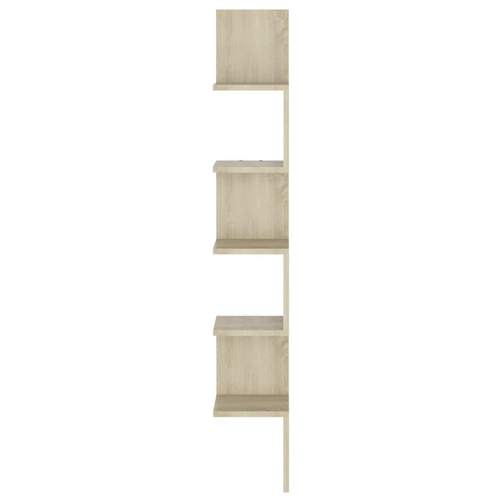 Voir la diapositive 4 : VIDAXL Etagere d'angle murale Chene sonoma Bois d'ingenierie