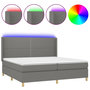 Voir la diapositive 2 : VIDAXL Sommier a lattes de lit matelas LED Gris fonce 200x200 cm Tissu
