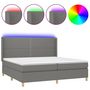 Voir la diapositive 2 : VIDAXL Sommier a lattes de lit matelas LED Gris fonce 200x200 cm Tissu