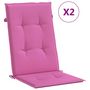 Voir la diapositive 2 : VIDAXL Coussins de chaise de jardin a dossier haut lot de 2 rose tissu